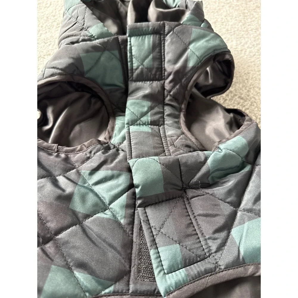 Barkley & Finn Dog Winter Vest‎ Adjustable Chest (21-22in) Plaid M Green-Tartan
